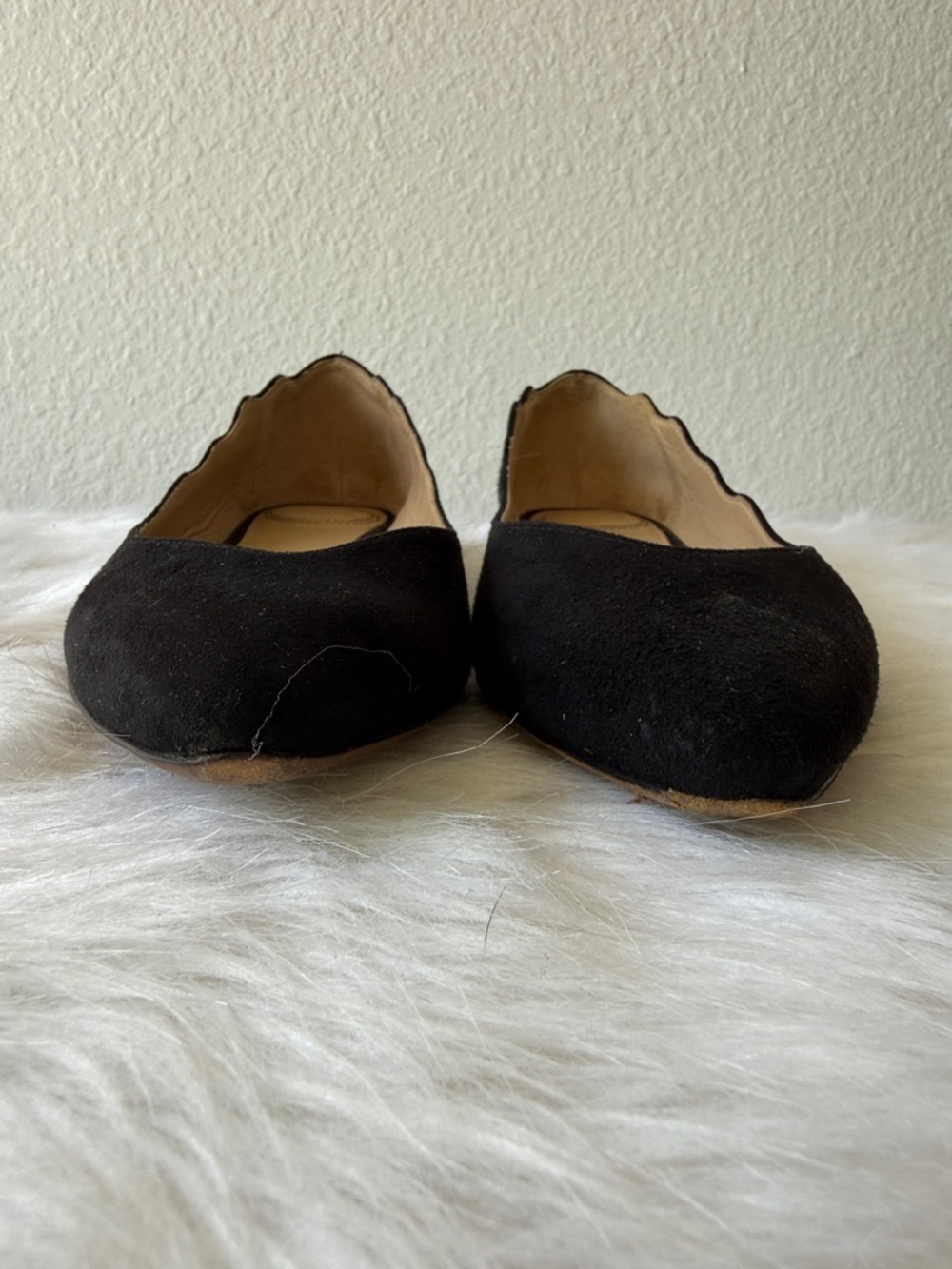 Chloe Black Pointed-Toe Suede Flats - Picture 8 of 9